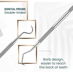 Stainless Steel Dental Pick Tool Kit – Scraper, Probe & Remover