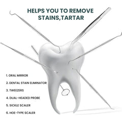 Stainless Steel Dental Pick Tool Kit – Scraper, Probe & Remover