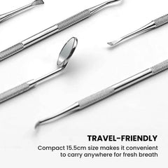Stainless Steel Dental Pick Tool Kit – Scraper, Probe & Remover