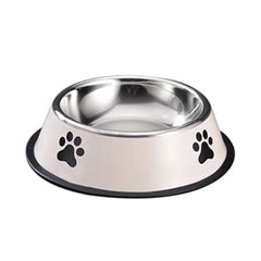 Stainless Paw Pet Bowl — Non-Slip Dog & Cat Bowl