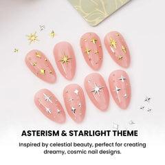 Star Nail Studs 100pcs Gold Silver Mix | Manicure Charms