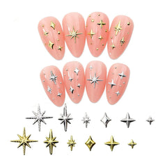 Star Nail Studs 100pcs Gold Silver Mix | Manicure Charms