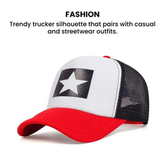 Star Patch Trucker Cap — Mesh Snapback