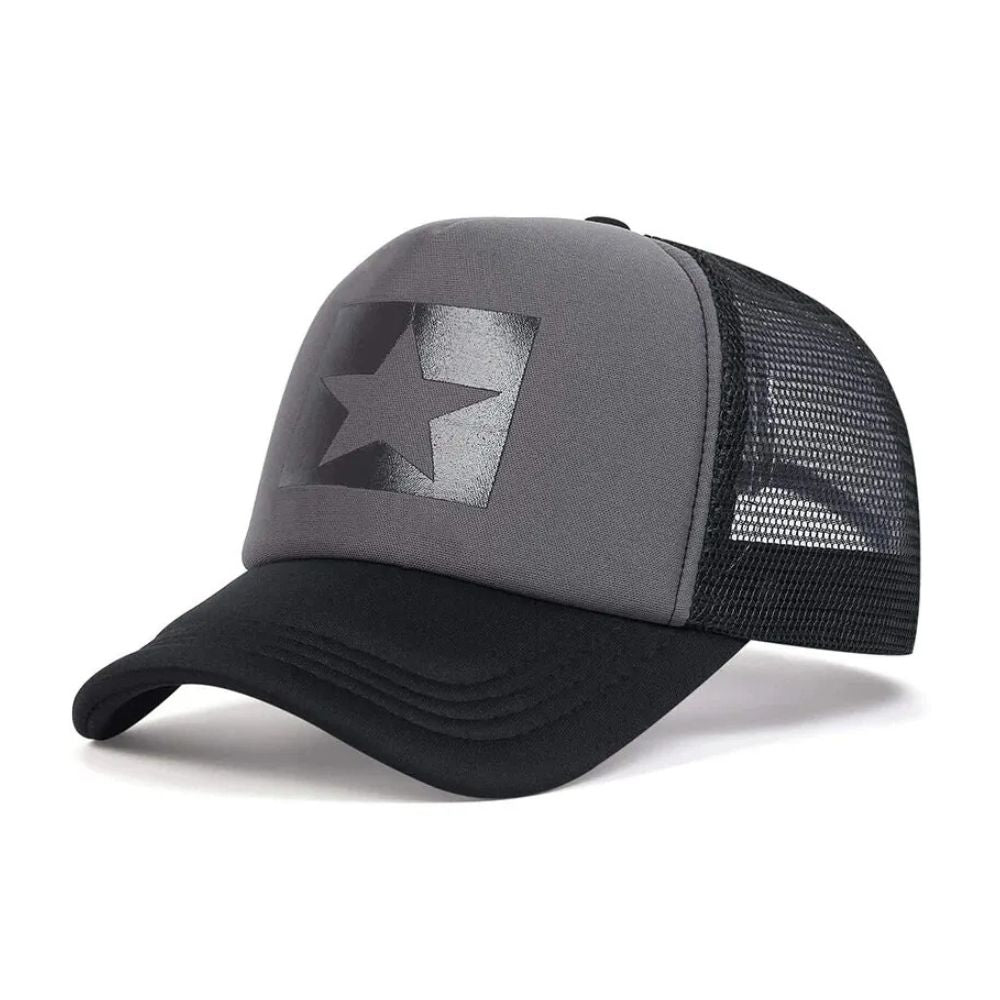 Star Patch Trucker Cap — Mesh Snapback