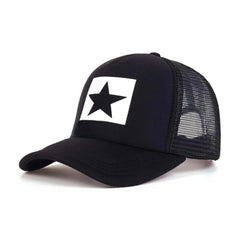 Star Patch Trucker Cap — Mesh Snapback