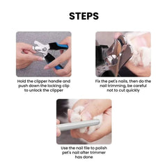 Pet Nail Clippers — Safety Guard Stainless Steel