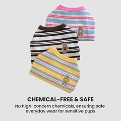 Striped Dog T-Shirt Soft Cotton Puppy Clothes Outfit