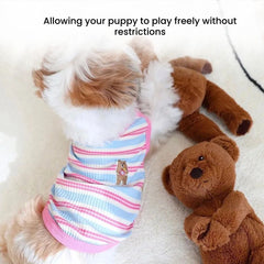 Striped Dog T-Shirt Soft Cotton Puppy Clothes Outfit