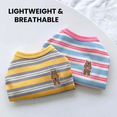 Striped Dog T-Shirt Soft Cotton Puppy Clothes Outfit