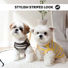 Striped Dog T-Shirt Soft Cotton Puppy Clothes Outfit