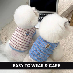 Striped Dog Vest Summer Shirt Cat Clothes Breathable Pet