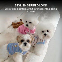 Striped Dog Vest Summer Shirt Cat Clothes Breathable Pet