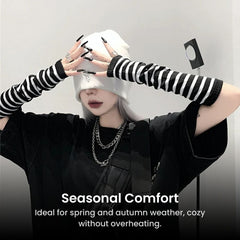 Striped Arm Warmers Socks – Goth Punk Kawaii Style