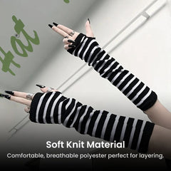 Striped Arm Warmers Socks – Goth Punk Kawaii Style