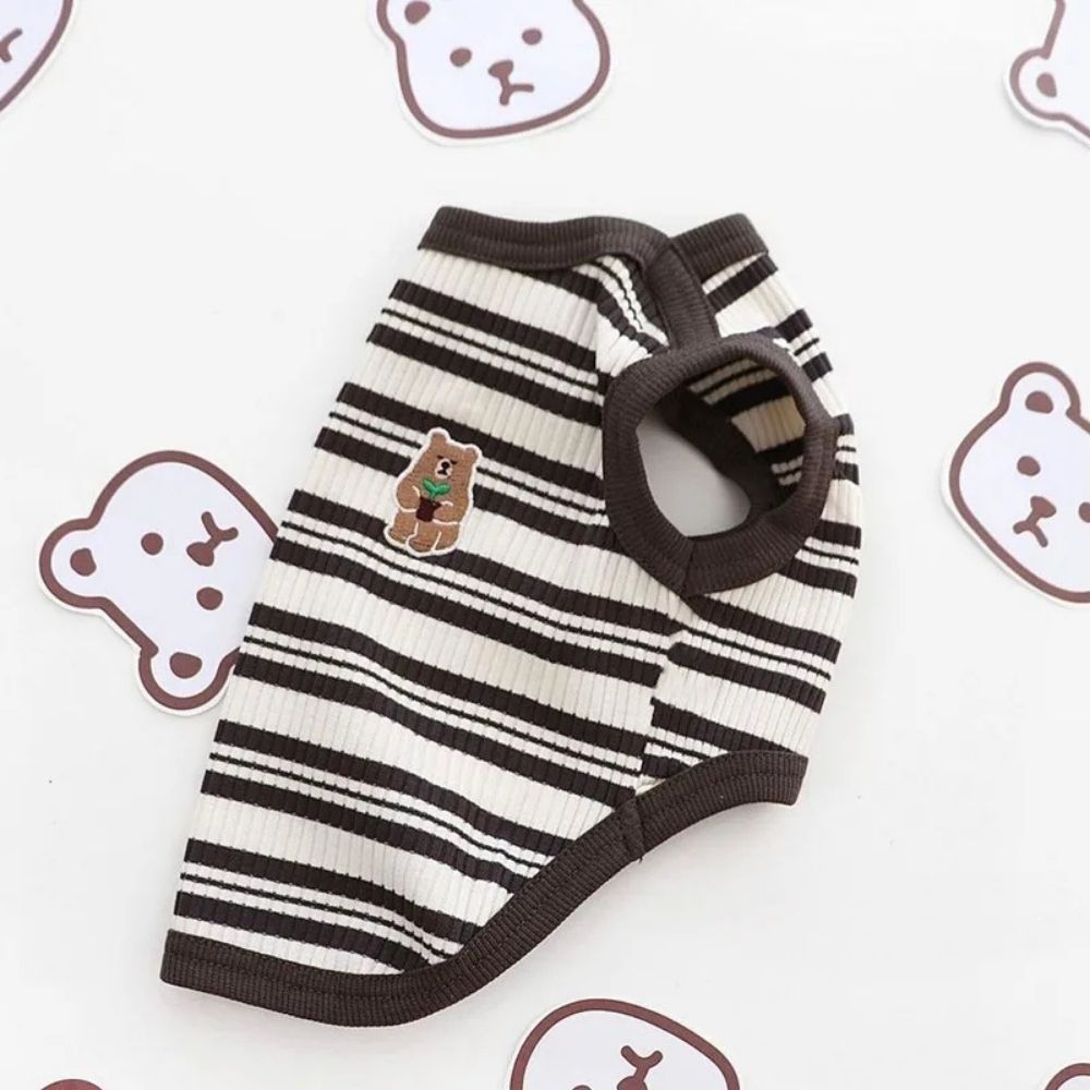 Striped Dog T-Shirt Soft Cotton Puppy Clothes Outfit