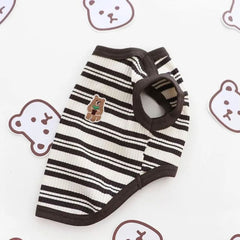 Striped Dog T-Shirt Soft Cotton Puppy Clothes Outfit