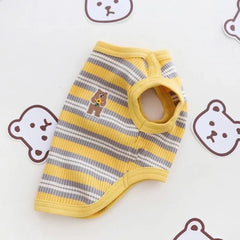Striped Dog T-Shirt Soft Cotton Puppy Clothes Outfit