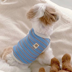 Striped Dog Vest Summer Shirt Cat Clothes Breathable Pet