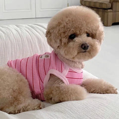 Striped Dog Vest Summer Shirt Cat Clothes Breathable Pet