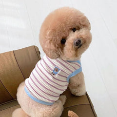Striped Dog Vest Summer Shirt Cat Clothes Breathable Pet