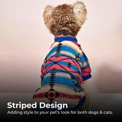 Warm Striped Pet Sweatshirt for Dogs & Cats