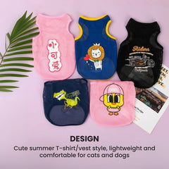 Breathable Summer Pet T-Shirt for Small Dogs & Cats