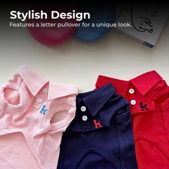 Striped Summer Polo Vest for Small/Medium Dogs