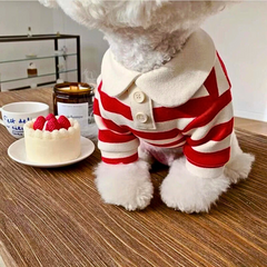 Striped Summer Polo Vest for Small/Medium Dogs