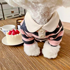 Striped Summer Polo Vest for Small/Medium Dogs