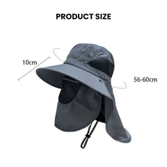 Sun Shield Hat with Neck Flap — Wide Brim Sun Protection