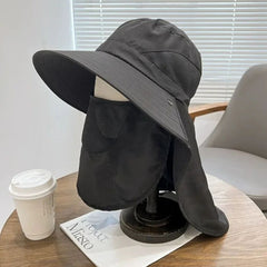 Sun Shield Hat with Neck Flap — Wide Brim Sun Protection