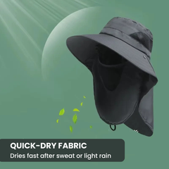 Sun Shield Hat with Neck Flap — Wide Brim Sun Protection