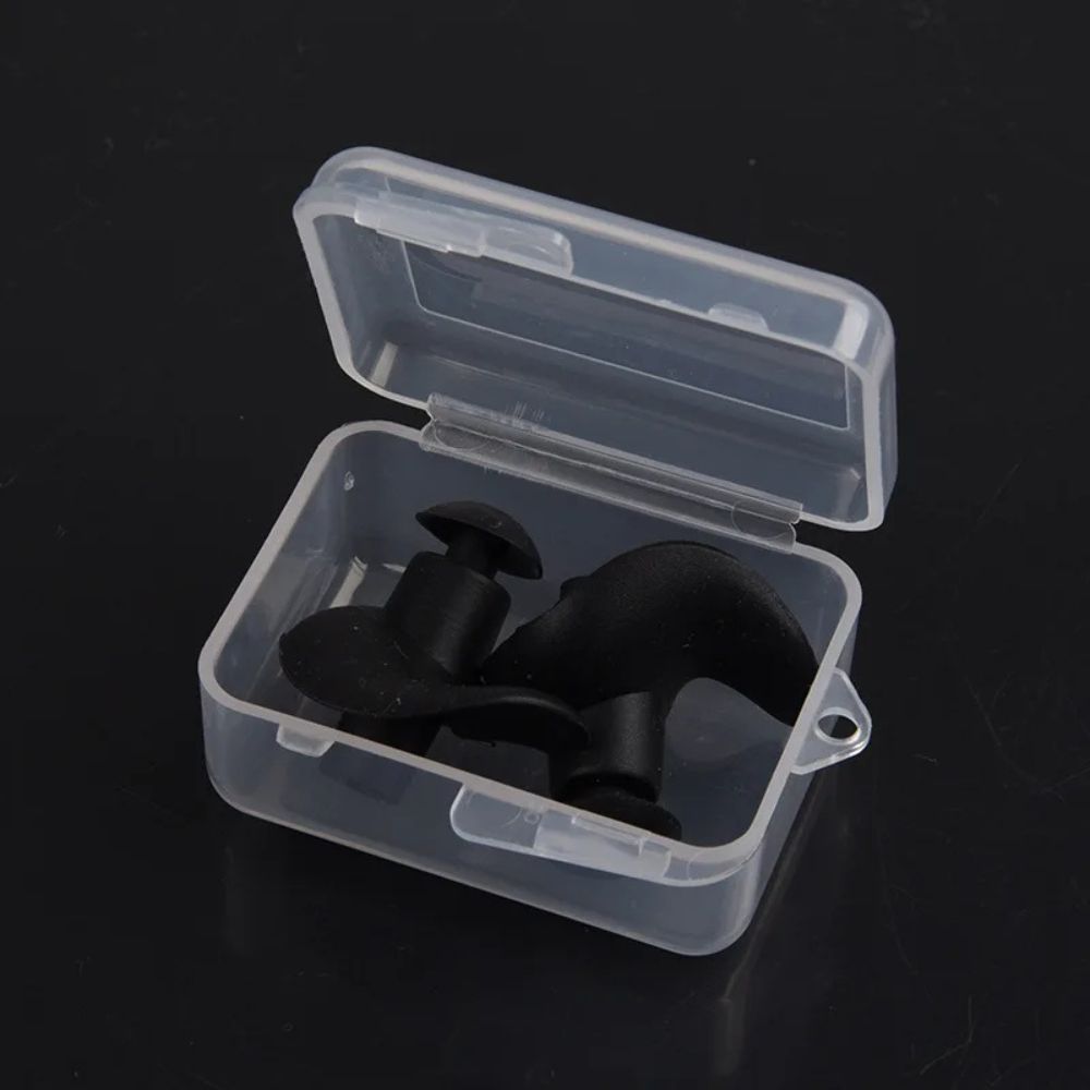 Swimming Silicone Earplugs – Waterproof Soft Fit - black
