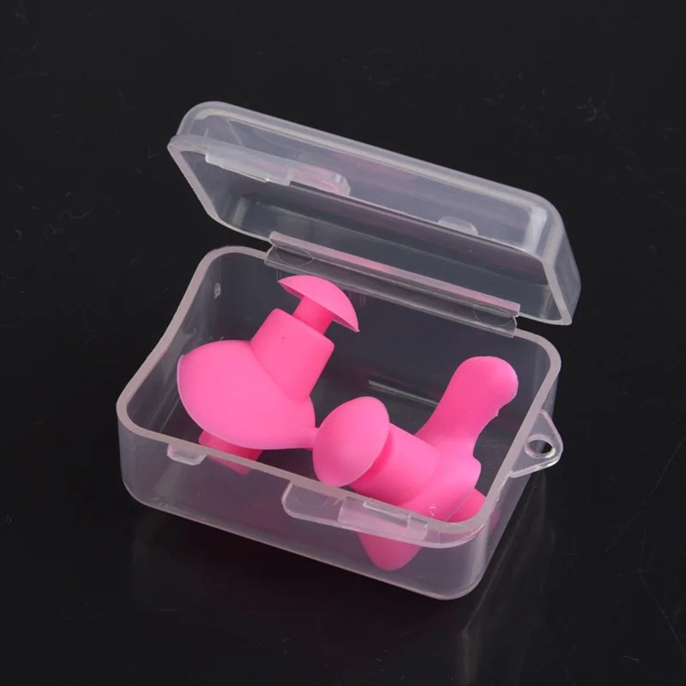 Swimming Silicone Earplugs – Waterproof Soft Fit - pink