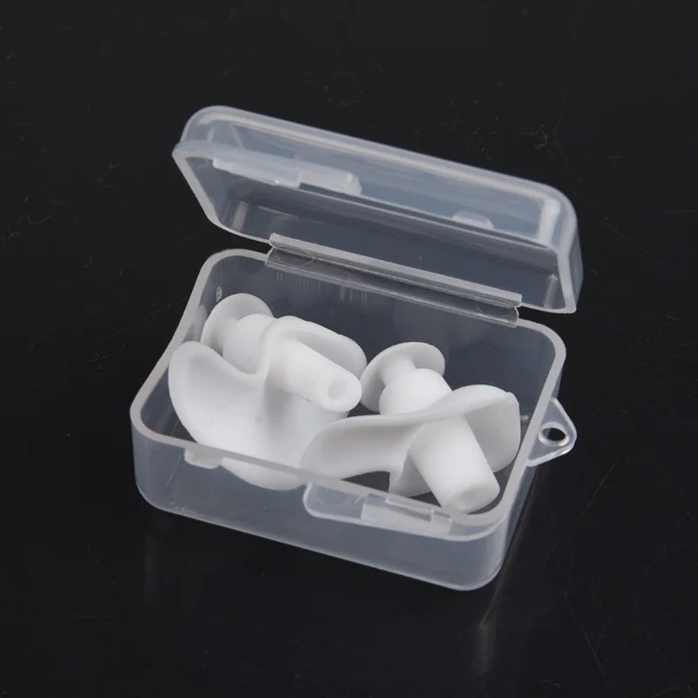 Swimming Silicone Earplugs – Waterproof Soft Fit - white