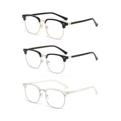 Unisex Square Metal Frame Anti-Blue Light Glasses