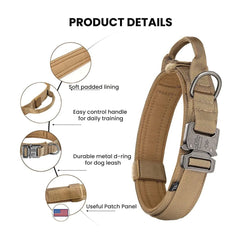 Tactical Adjustable Dog Collar — 1.5" Heavy-Duty