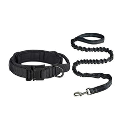 Tactical Bungee Dog Collar & 4FT Leash — Heavy Duty