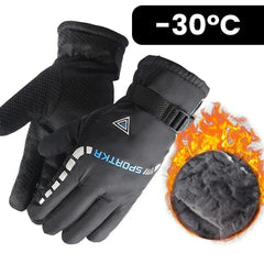 Thermal Winter Gloves — Velvet Lined Anti-Slip Strap