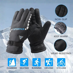 Thermal Winter Gloves — Velvet Lined Anti-Slip Strap