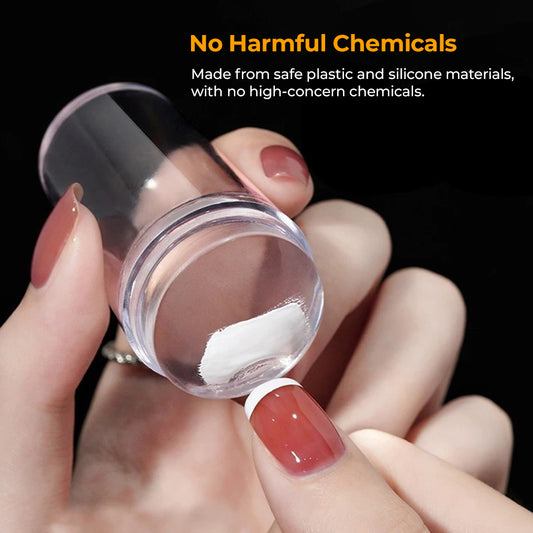 Transparent Silicone Nail Art Stamping Kit for French Manicure