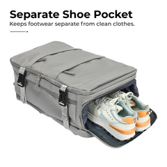 Carry-On Travel Backpack with Shoe Compartment