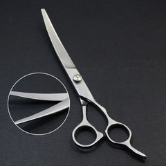 Two-Way Curved Pet Grooming Scissors — Stainless -  up bend scissor