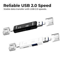 5-in-1 USB 2.0 Card Reader for Phones & Computers