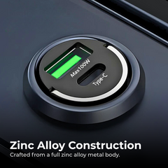 100W USB-C Car Charger Fast Charging for All Phones
