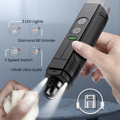 USB Rechargeable Pet Nail Grinder with 2 LED Lights
