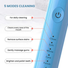 USB Sonic Electric Toothbrush with Whitening Heads