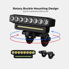 USB Bike Headlight with 130dB Horn, 6 Modes, Easy Install