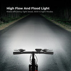 USB Bike Headlight with 130dB Horn, 6 Modes, Easy Install