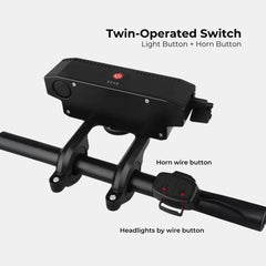 USB Bike Headlight with 130dB Horn, 6 Modes, Easy Install